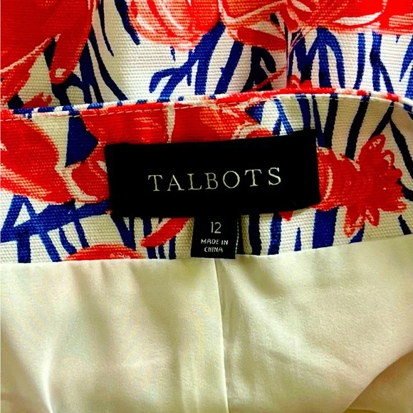 TALBOTS Vibrant Lobster Nautical Beach Boating Skirt | Size 12 | Preowned - Picture 6 of 8